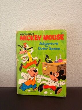 Walt Disney's Mickey Mouse "Adventure in Outer Space" Vintage Book - Green